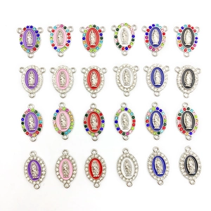 Ovale Guadalupe hangers met strass en emaille voor DIY sieraden maken