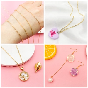 18K gold-plated copper jewelry set featuring heart pendants and rose earrings