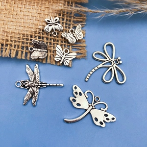 DIY hollow butterfly and dragonfly alloy pendants for handmade necklaces and bracelets