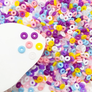 Colorful mixed silicone rings and doughnut ear hooks for jewelry making accessories