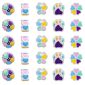 Colorful enamel alloy large hole spacer beads for DIY bracelets and necklaces set