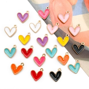 Ciondoli in Lega a Forma di Cuore DIY per Creazione Gioielli Bordo Perlato Oro Ciondoli Colorati Amore per Orecchini Collana