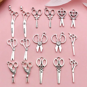 Vintage Altsilber Schere Anhänger Zinklegierung Realistische Nähwerkzeug Charms Für DIY Schmuckherstellung Halskette Armband Zubehör