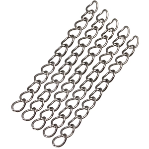Detalle de seis cadenas de extensión DIY color gris oscuro para crear joyería