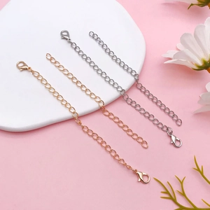Three-color necklace extenders in gold, rose gold and silver with lobster clasps