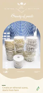 Vista detallada de rollos de perlas artificiales para novias y manualidades de bricolaje