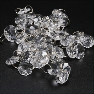 Cadena de cuentas de cristal octogonal con colgantes para cortinas y lámparas