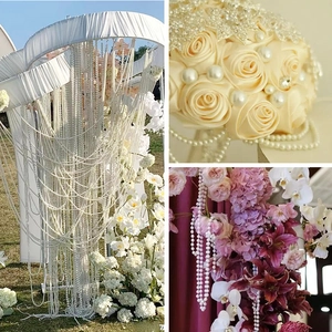 Guirnalda de Perlas Artificiales Artificiales Tira de Perlas Artificiales para Decoración de Fondo de Boda DIY Suministros de Artesanía Cadena de Perlas Artificiales