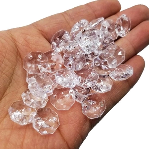 Cuentas facetadas octogonales transparentes para joyería DIY y decoración de bodas