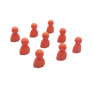 Set mit 10 orangefarbenen Acryl-Spielfiguren für Brettspiele und Bastelarbeiten