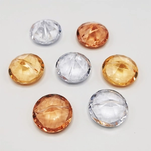 Crystal diamond place card holders in amber and clear faceted glass for wedding tables