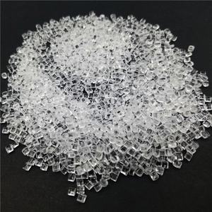 Macro shot of high-transparency acrylic rice beads for DIY craft and bag jewelry making