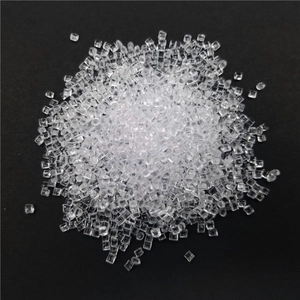 Macro shot of high-transparency acrylic rice beads for DIY craft and jewelry projects