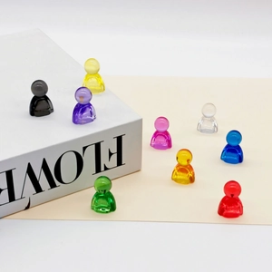 Set of 9 colorful translucent resin character pieces for board game DIY accessories