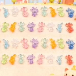 Luminous resin goldfish figurines in multiple colors for DIY and micro landscapes