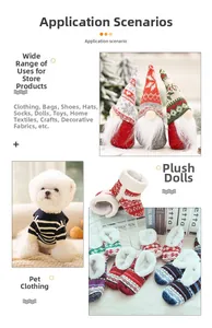 Close-up of patriotic gnome figures and knit heart patterns for Fourth of July decor