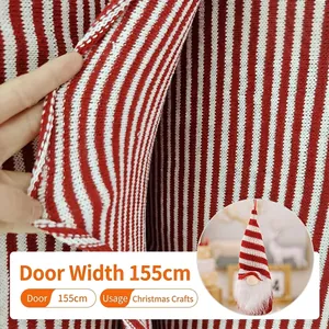 Christmas Red White Striped Knit Fabric Cotton Blend For DIY Crafts Doll Scarf Hat Sewing Decor Material