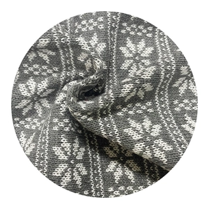 Christmas snowflake jacquard knitted fabric with soft wool texture for home textiles