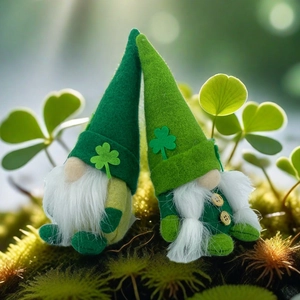 St Patrick's Day Gnome Plush Decorations Green Shamrock Faceless Old Man Dwarf Ornaments For St Patrick Day Home Party Decor