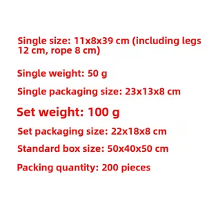 Detailed dimension guide for plush Christmas gnome hanging ornaments with long legs