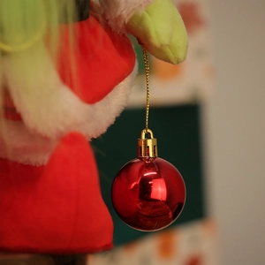 Poupée de Noël lumineuse en peluche avec boule rouge pour décoration d'intérieur festive