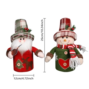Lot de sacs cadeaux de Noël Père Noël et Bonhomme de neige pour bonbons et vins