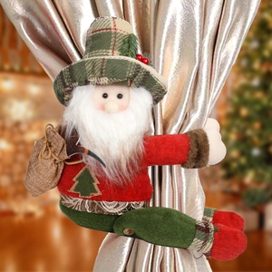 Embrasse de rideau Père Noël en peluche pour décorations de fenêtre de Noël