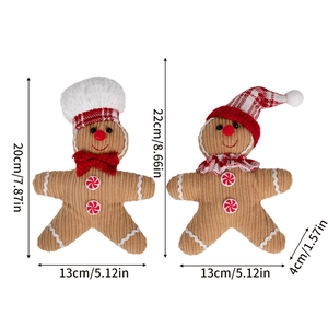 Gingerbread man plush dolls for Christmas tree decoration and festive window displays