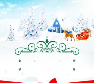 Bannière de chaussette de Noël avec traîneau du Père Noël et décor d'hiver festif