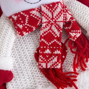 Chaussette de Noël nordique haut de gamme avec cœur rouge et texture en peluche