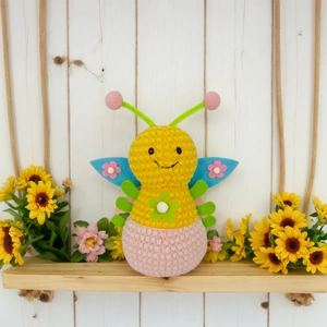 Handmade Crochet Bee Butterfly Plush Doll Knitted Cartoon Animal Soft Stuffed Toy For Nursery Room Home Decor Birthday Gift
