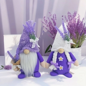 Lavendel Frühling Zwerg Plüsch Gesichtsloser Zwerg Nordisch Rudolph Heimdeko Violett Weiß Blumen Thema Party Geschenk