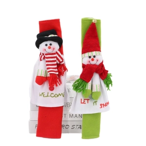 Christmas snowman appliance handle covers with Welcome and Let it Snow embroidery