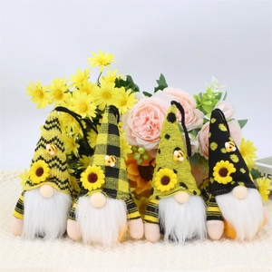 Bee Festival Gnome Plush Decoration Sunflower Harvest Festival Ornament Hanging Gnome Doll For Home Party Indoor Decor