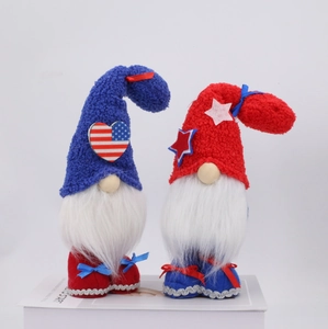 Patriotic 4th of July Independence Day gnomes with stars and stripes hat decorations
