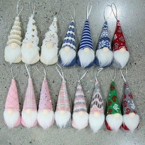 Christmas Gnomes Ornaments Faceless Doll Plush Hanging Pendant Knitted Hat Swedish Gnome For Christmas Tree Decoration