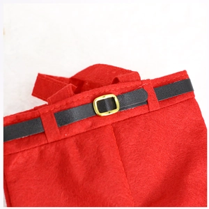 Christmas Santa pants gift bag with red felt fabric and black belt golden buckle
