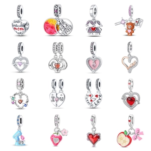 925 Sterling Silber Charms Für Armband Herz Flügel Erdbeere Apfel Mixer Anhänger Damen DIY Schmuck Geschenk Zubehör