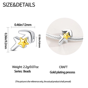 Detailed Sagittarius zodiac charm with gold star inlay for DIY bracelets and necklaces