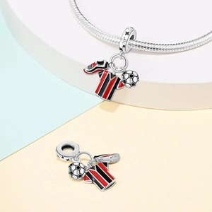Soccer charm set with jersey ball and shoe pendants for charms bracelets