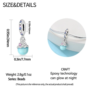 Perle de breloque étoile de mer lumineuse avec cristaux roses et bleus pour bijoux