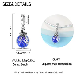 Tabella delle taglie del charm galassia blu luminoso con fiocco e ciondolo a stella