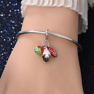 Halloween zilveren armband met gifappel, spook en doodskist hangers voor griezelige sieraden