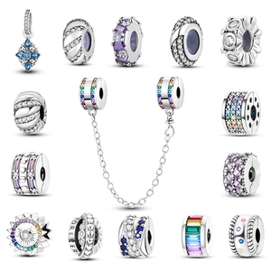 Versilberte Kupfer DIY Charms Perlen Bunte Strass Herz Böser Blick Zwischenperlen Für Armband Halskette Damen Schmuck
