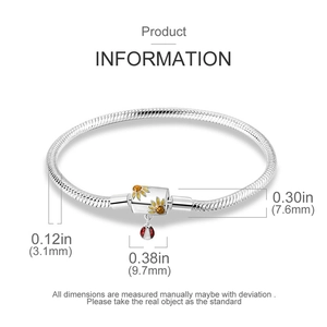 Specifiche dettagliate sulle dimensioni del bracciale a serpente con charm girasole