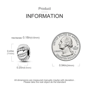 Detail von 11x6,5mm Silberperle mit Zirkonia-Besatz und Münze als Größenvergleich