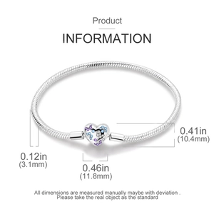 Tabella taglie dettagliata per bracciale snake con ciondolo a farfalla cuore