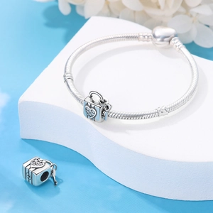 Detailed macro view of a silver heart-shaped lock charm and classic snake bone bracelet