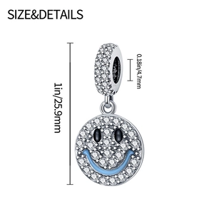 Especificaciones detalladas de tamaño para el dije colgante smiley evil eye
