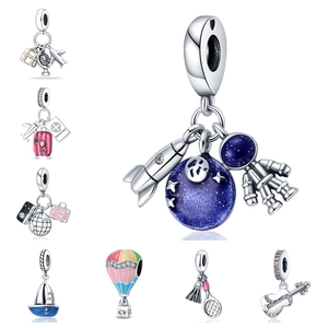 Versilbert Emaille Reise Musik Weltraum Charms Für DIY Armbänder Halsketten Schmuckherstellung Strass Violine Flugzeug Anhänger
